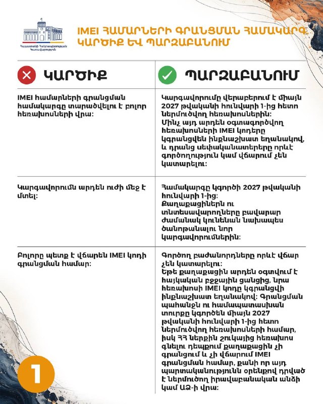 В Армении внедрят систему регистрации IMEI-номеров: что изменится для жителей Шенгавита