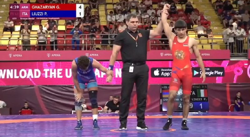 Армянский борец Гагик Казарян завоевал бронзу на чемпионате Европы U20 в Скопье